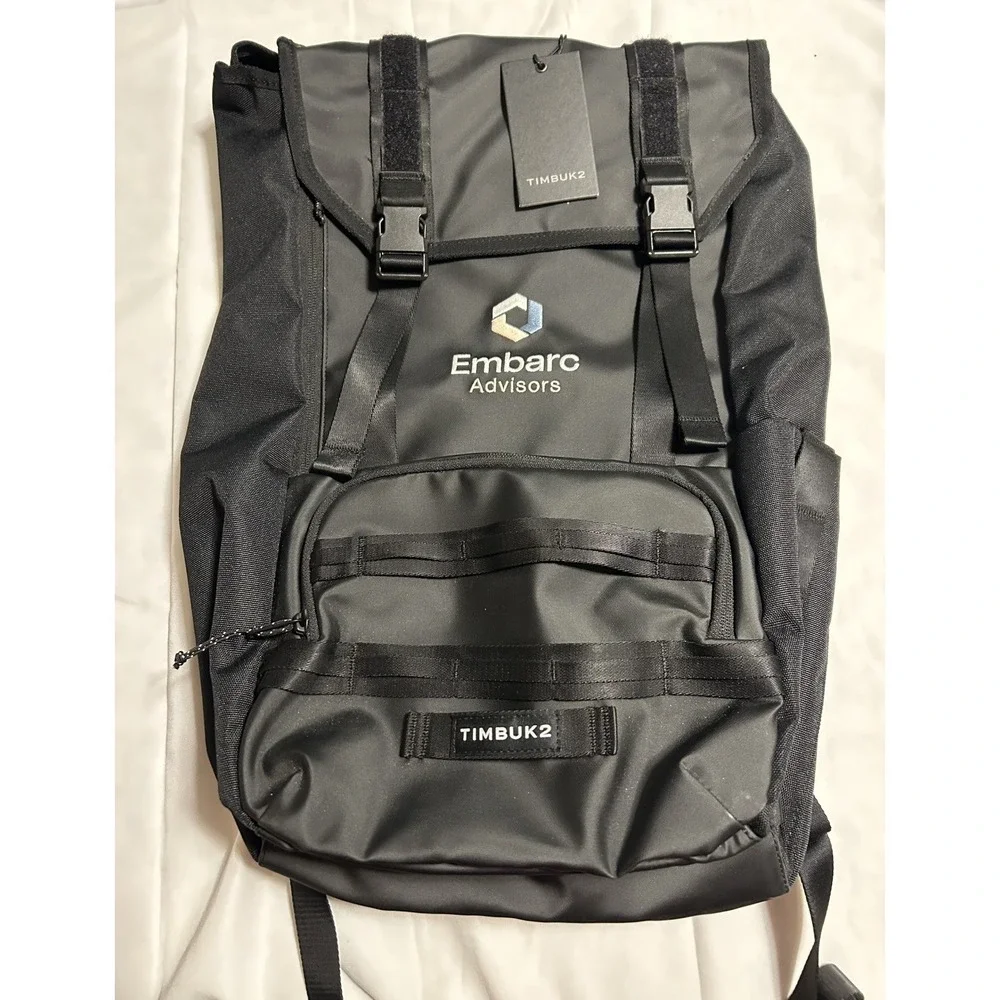 Timbuk2 Rogue Cargo Backpack Os Jet Black Logo Commuter Azure Bag NWT